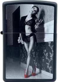 Resim Zippo Red Shoe Girl Dizayn Çakmak Siyah 