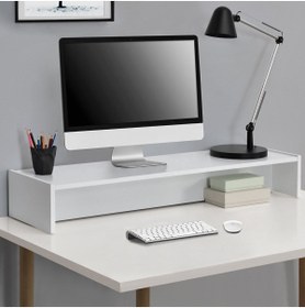 Resim Lion Decor Orion Monitör Altlığı Bilgisayar Yükseltici Masa Düzenleyici Standı,laptop Pc Tv Yazıcı Standı Beyaz 