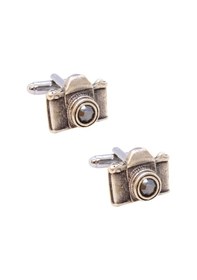 Resim Fotoğraf Makinası Figürlü Klasik Kol Düğmesi 