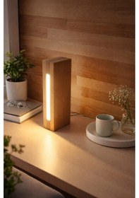 Resim 30 Luk Dikey Gece Lambası Açık Ahşap 