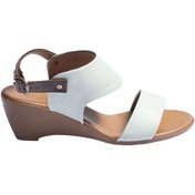 Resim BUENO Shoes Mavi Deri Kadın Dolgu Topuklu Sandalet 01wn3700 