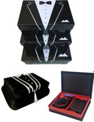 Resim Çt Çeyizci Tekstil 3lü Damat Kutusu & Damat Sandığı Ve Kemer Cüzdan Bohça Seti 