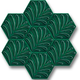 Resim Armada Çini 15x17 cm Yaprak Yeşil Altıgen Çini Karo 