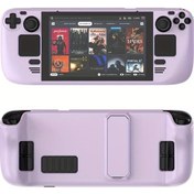 Resim Gaojunshop01 Steam Deck Oled İçin Mor Tpu Kılıf 360 Derece Koruma Ayarlanabilir Stand 
