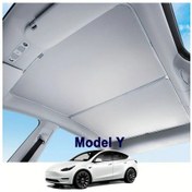 Resim Topnotch 2025 Tesla Model Y Güneşlik Tavan Manyetik Izolasyonlu Katlanır Gri İç Aksesuar 