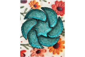 Resim Feyza Design El Yapımı Çini Seramik Rüzgar Gürültülü Kahvaltılık ve Çerezlik 