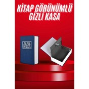 Resim Kitap Görünümlü Gizli Kasa Büyük Boy Anahtarlı Kilitli Para Kasası 