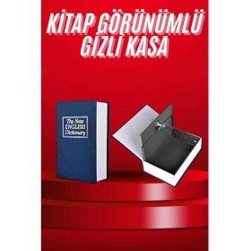 Resim Kitap Görünümlü Gizli Kasa Büyük Boy Anahtarlı Kilitli Para Kasası 
