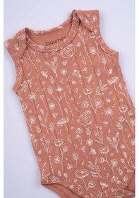 Resim Boumini Kolsuz Bebek Çıtçıtlı Atlet Müslin Bebek Body Bahar Çiçekli Kiremit-kiremit Kiremit 