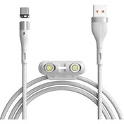 Resim Marcador Baseus Safe Fast 3A Hızlı Şarj Mıknatıslı Usb Şarj Kablosu 3 Başlık?iPhone+Type-C+Mi 