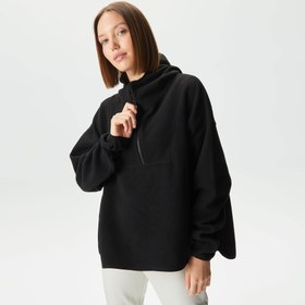 Resim Skechers Outdoor Fleece Half Zip Sherpa Kadın Siyah Eşofman Üstü 