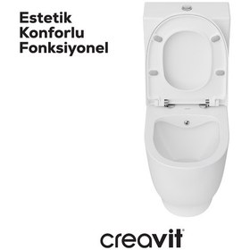 Resim Creavit Mare Rim-off Duroplast Yavaş Kapanan Klozet Kapaklı Beyaz Set 