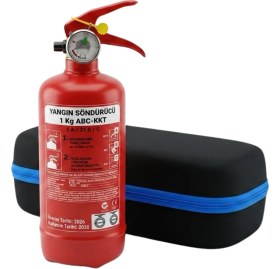 Resim Carvorio Araç Yangın Tüpü 1 kg ABC Kuru Kimyevi Tozlu Yüksek Performanslı Çantalı 