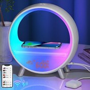 Resim Momilla Kablosuz Şarj İstasyonu Bluetooth Hoparlörlü Gündoğumu Çalar Saat 