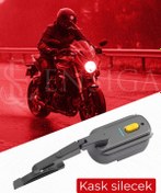 Resim EN SİGA Evrensel Su Geçirmez Kask Silecek 1200 mAh Şarj Edilebilir Motosiklet Kask Cam Silecek 
