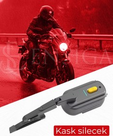Resim EN SİGA Evrensel Su Geçirmez Kask Silecek 1200 mAh Şarj Edilebilir Motosiklet Kask Cam Silecek 