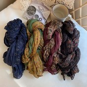 Resim Kadınlar için Vintage Keten Karışımlı Eşarp - Hafif Pilili Çiçek Desenli, Bahar/Yaz İçin Şık Dokulu Rüzgar Geçirmez Eşarp, Günlük Dış Mekan Moda Aksesuarı 