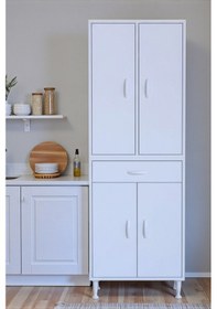 Resim Eliusta Nexa Modüler Dolap 60 Cm Banyo/mutfak Dolabı Extra Kullanım Alanlı 60x173x32,5 Cm Beyaz Dolap Beyaz 