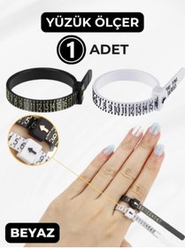 Resim Hugdesign 1 Adet Beyaz Yüzük Ölçü Metresi, Parmak Ve Yüzük Ölçer, Yüzük Ölçüm, Yüzük Ölçek 