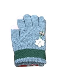 Resim Kitti 9-15 Yaş Kız Çocuk Örme Eldiven K24240-01 Gri 