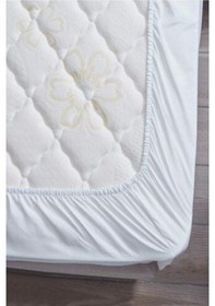 Resim Beyaz Penye Çift Kişilik Lastikli Çarşaf %100 Pamuk 