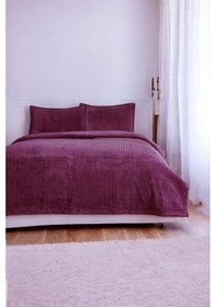 Resim Piramit Battaniye Çift Kişilik Mürdüm Renk 220x240cm Mürdüm 