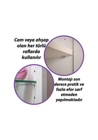 Resim Metal Halkalı Raf Pimi Cam Ahşap Metal Raf Tutucu Çivisi Mobilya Dolap Pimi 50 Adet 