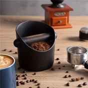 Resim Espresso Vurmalı Kutu, Damlalık Demleme Aksesuarı İçin Şok Emici Espresso Tortusu Çöp Kabı, Çıkarılabilir Tokmak ve Kaymaz Tabana Sahip Kolay Temizlenebilir Kahve Kalanları Çözücüsü, Dayanıklı Titreşim Emen Siyah Atık Çeviri Organizeri Ev ya da Ofis Yapımleri İçin, Çalışma Tezgahlarını Temiz Tutar & Her Kahvenizi Rahatça Keyifli Hale Getirer, Espresso Araçları,Kahve Aksesuarları Bar,Espresso Makinesi Aksesuarları,Kahve İstasyonu Fırçası,Kahve Kireç Çözücü, 