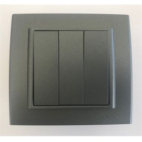 Resim Ovivo Mina Füme Üçlü Anahtar Çerçeveli 