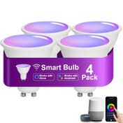 Resim Akıllı GU10 Spot Ampul - 5W (40W eşdeğeri), 470 lümen, RGB tam renkli. SmartLife/Tuya uygulaması ile akıllı telefon üzerinden uzaktan kontrol özelliği. Alexa/Google Assistant ile sesle ve zamanlama için kullanılabilir. Hub gerektirmez (WiFi & Bluetooth bağlantısı). Müzik senkronizasyon modu bulunur. Ev ve ticari alanda kullanım için ideal dimlenebilir Renkli Lambalar 