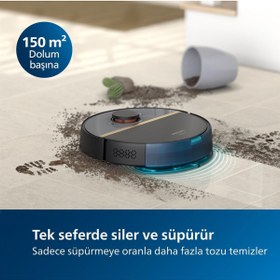Resim Philips HOMERUN Aqua Islak Kuru ve Mop Özellikli, Ultra Emiş Gücü, EPA11 Filtre, 180DK Çalışma,Robot Süpürge 