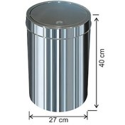 Resim Paslanmaz Çöp Kovası Dokunmatik Döner Kapaklı 23 Litre 