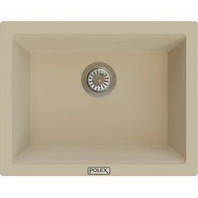 Resim POLEX Cristalüx Granit Evye P-09 Bej Tezgah Altı Ve Tezgah Üstü Kare Mutfak Evyesi 55,5x43,5cm 
