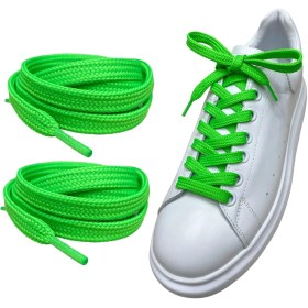 Resim Palwin Exclusive 120 cm Ayakkabı Bağcığı, Yassı Çift Katmanlı Örgülü Nike Adidas Vans Için Bağcık 