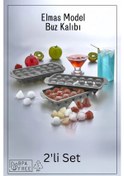 Resim 18 Bölmeli Elmas Model Buz Kalıbı / 2'li Set - Antrasit 