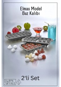 Resim 18 Bölmeli Elmas Model Buz Kalıbı / 2'li Set - Antrasit 