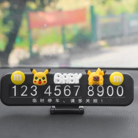 Resim Linrim Park Plakası Sevimli Pikachu Gizli Hareketli Araba Telefon Kartı Kişiselleştirilmiş Araba Süsleri Bebek Dekorasyon (Yurt Dışından) 