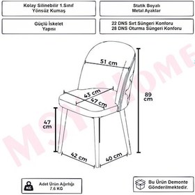Resim Msy Home 4 Kişilik Asil Krom Serisi Kelebek Traverten Kelebek Yemek Masası Takımı Bej 