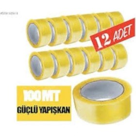 Resim 12 Adet 45MM x 100MT Şeffaf Koli Bandı Süper Kalite Koli Bantı 