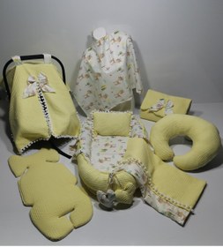 Resim Balamira Waffle Sarı Ceylanlı 10 Parça Babynest Seti 