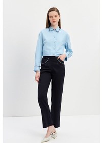 Resim Stella Pulvis Lacivert Şerit Detaylı 5 Cepli Gabardin Pantolon Lacivert 