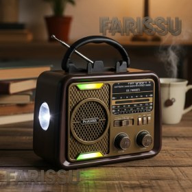 Resim 212 Farissu BK-7080BTS Nostaljik Görünümlü, Solar Şarjlı, Usb/tf Kart/bluetooth Müzik Çalar ve Fener 
