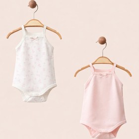 Resim kidstil Ip Askılı Çıtçıtlı 2'li Kız Body %100 Pamuklu&Organik 