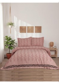 Resim Sara 3 Parça Pudra Pike Takımı 240 X 260 Cm Pembe 