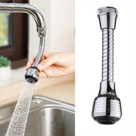 Resim 1pc Evrensel 360° Dönebilen Musluk Aeratörü, 2-Mod Yüksek Basınçlı Su Tasarrufu Musluk Uzantısı, Mutfak ve Banyo için Şarj Edilmemiş Lavabo Aksesuarları ile Standart Avrupa ve Amerikan Bağlantı Dişli 