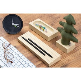 Resim Kayigo Woody Krem Üçlü Ofis Seti - Yeşil Çam 
