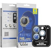 Resim iPhone 13 Pro/13 Pro Max Mavi PVD Stainless Steel Su ve Toz Geçirmez Lens Koruyucu 3 adet Blueo