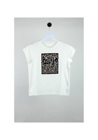 Resim Minipomes 8-16 Yaş Kız Çocuk Baskılı Tshirt Beyaz beyaz 
