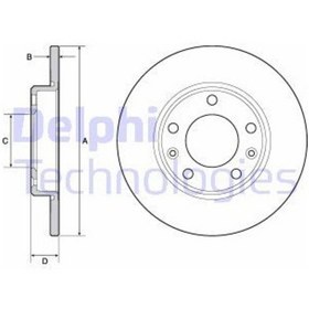 Resim DELPHI BG4670C FREN DİSKİ TK BOYALI PEUGEOT 308 II 249MM 07/13- A 