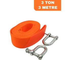 Resim Coverist Çelik Uçlu Araç Çekme Halatı 3 Metre 3 Ton Güçlü Polyester Malzeme ile 